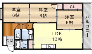エミナンス弥富ヶ丘【3階】の間取り