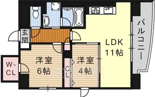 サンエスケーイワタ名城【3階】の間取り