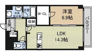 1LDKの間取り画像