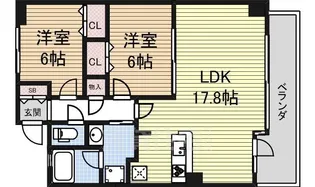 2LDKの間取り画像