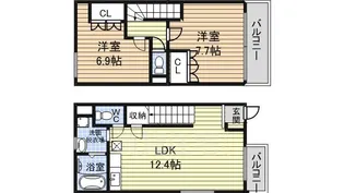 バイス バント A&B【101号室】の間取り