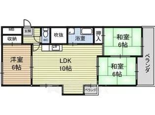 ユニバースビル【2階】の間取り