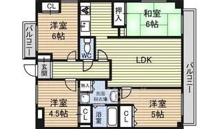 グランドハイリス本山【2階】の間取り