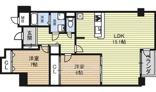 サムティイースト白壁【8階】の間取り