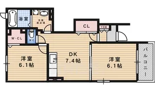 大阪府堺市北区中村町【アパート】の間取り