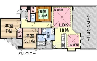 CITY SPIRE夕陽丘【5階】の間取り