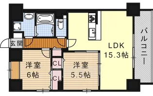 カーサジマーレ【9階】の間取り