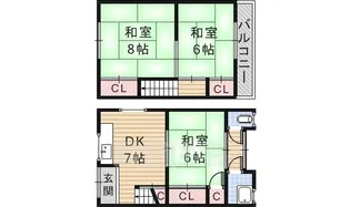 大阪府茨木市寺田町【一戸建】の間取り