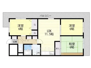 高石スカイハイツ【221号室】の間取り