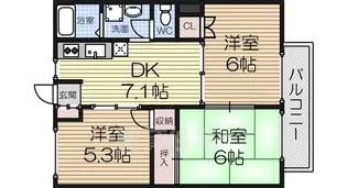 大阪府堺市西区上【アパート】の間取り