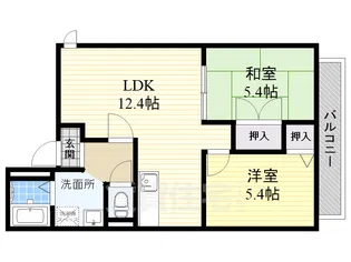 フラッツ諏訪森【1階】の間取り