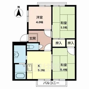 ドミールナカエ【201号室】の間取り