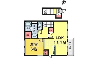 大阪府堺市中区東山【アパート】の間取り
