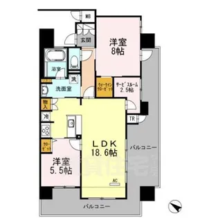 プレミスト津久野駅前アルティモガーデン【10階】の間取り