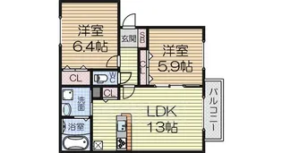 メゾン与兵衛【201号室】の間取り