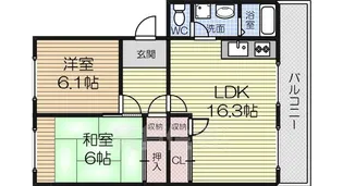 コープ野村浜寺公園2棟【107号室】の間取り