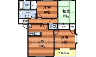 ウエストヴィラA棟【202号室】の間取り
