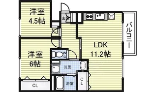 大阪府泉大津市我孫子2丁目【マンション】の間取り