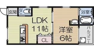 羽衣グリーンハイツ【101号室】の間取り