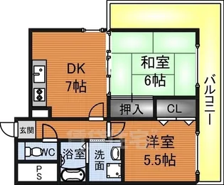 グリットハウス津久野【403号室】の間取り
