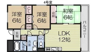 アベニール羽衣【204号室】の間取り
