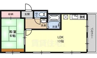 1LDKの間取り画像