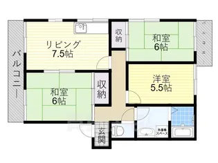 グローリーハイツB棟【2階】の間取り