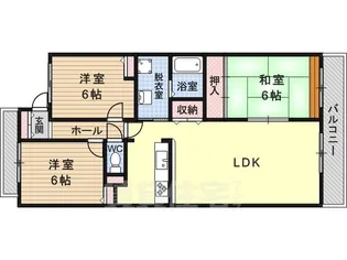 ガーデンシティコープ金剛東壱棟【3階】の間取り