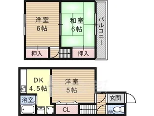 大阪府藤井寺市西古室1丁目【一戸建】の間取り
