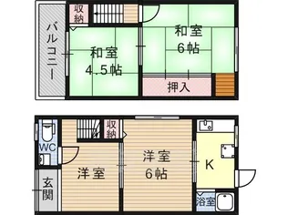 大阪府羽曳野市向野1丁目【一戸建】の間取り