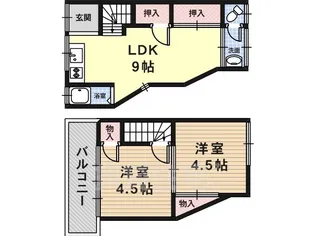 大阪府藤井寺市東藤井寺町【一戸建】の間取り