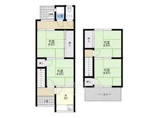 大阪府羽曳野市はびきの1丁目【一戸建】の間取り