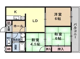 ドムール祐村【3階】の間取り