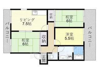グローリーハイツA棟【1階】の間取り