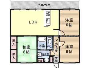 ビーバードルチェ藤井寺【6階】の間取り