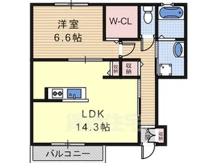ル グランシャリオ B棟【1階】の間取り
