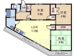 メロディーハイツ【4階】の間取り