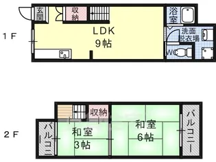 大阪府羽曳野市野々上1丁目【一戸建】の間取り