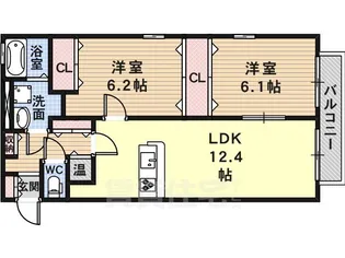 メゾン・カンフリエ【2階】の間取り