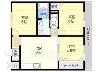 ベルドミール天美【203号室】の間取り