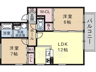 リビングタウン加美北E棟【2階】の間取り
