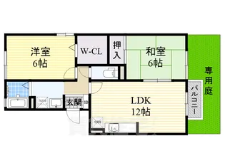 リバーサウス枚方【1階】の間取り