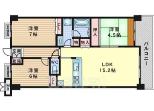 パレ千里【2階】の間取り