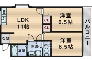 2LDKの間取り画像