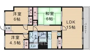 豊中ウエノハイツ【6階】の間取り