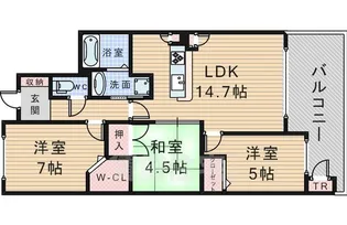 セレッソコート千里中央アネックス【2階】の間取り