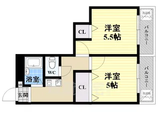 シロハイヌ名神町【806号室】の間取り