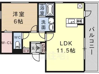 1LDKの間取り画像