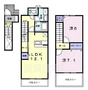 フレンドリー・エデン・B【2階】の間取り