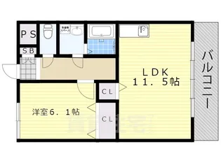 ベルヌーブ森神5【1階】の間取り